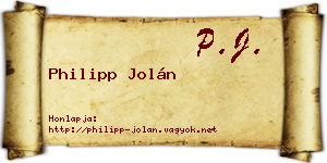 Philipp Jolán névjegykártya